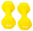 BalanceFrom Set of 2 Neoprene Coated Non-Slip Grip Dumbbell Weights, Yellow