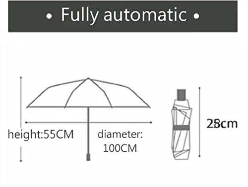 Lordap UV Umbrella & Rain Block Folding Umbrella, 8 Hard Umbrella Bone Automatic Opening and Closing Umbrella, Add Thick Black Glue, Upf50+ Protection (Black)