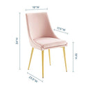 Modway Viscount Modern Accent Performance Velvet Dining Chair, Pink