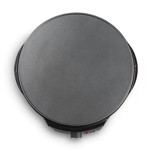 Lewis’s 1200W Electrical Pancake and Crepe Maker - 12" Non-Stick Hot Plate With Raised Edges For Reduced Wastage with Adjustable Temperature and Utensils Included