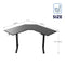 Luxsuite L Shaped Electric Standing Desk Sit Stand Up Table Desktop Desk Motorised Height Adjustable Rising Tempered Glass Top Computer Office Sturdy Workstation USB & Type C 120x120cm Black