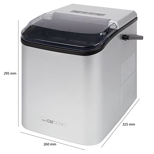 Clatronic EWB 3785 Ice Cube Machine, Ice Cube Machine, Self-Cleaning for Large and Small Cubes, 12 kg/24 h, Ice Maker, Small 1.5 Litre Water Tank, Ice Cube Maker (1.5)