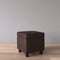 HomePop Leatherette Tufted Square Storage Ottoman with Hinged Lid, Brown