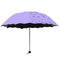 ThreeH Folding Umbrella Bloom Flower in Rain Water Lightweight Windproof Compact Anti-UV Parasol Sunshade for Outdoor Sports,Purple