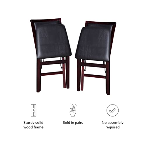 (Espresso) - Linon Keira Padded Folding Dining Chairs - Set of 2