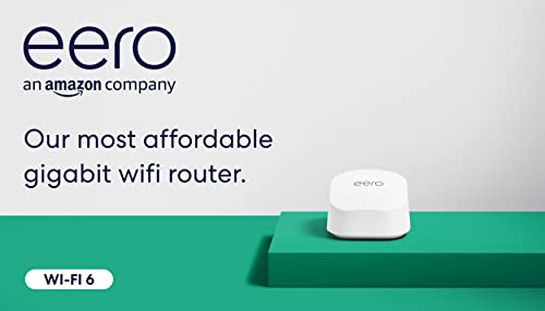 Amazon eero 6+ dual-band mesh Wi-Fi 6 router, with built-in Zigbee smart home hub and 160 MHz client device support