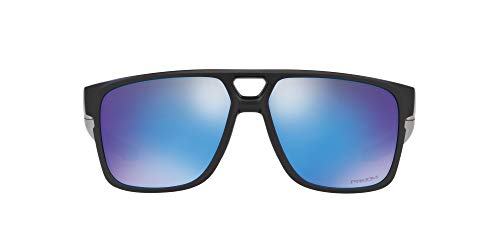 Oakley Men's OO9382 Crossrange Patch Rectangular Sunglasses, Matte Black Prizmatic/Prizm Sapphire, 60 mm