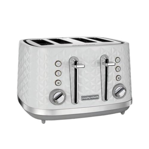 Morphy Richards Vector 4 Slice Toaster 248134 White Four Slice Toaster White Toaster