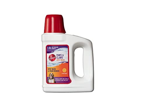 Hoover Paws & Claws Spot Wash Solution, Remove Dog and Cat Urine or Pee Stains, Safe for Children & Pets – Deodorize Carpet & Upholstery – 1.0 Litre