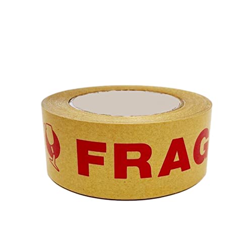 Fragile Kraft Paper Brown Packing Tape for Packaging [50 metres x 48mm] 110 Micron Thickness