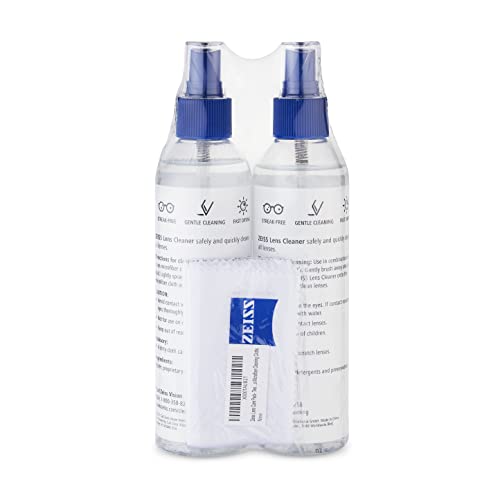 Zeiss Lens Care Pack - 2-8 Ounce Bottles of Lens Cleaner, 2 Microfiber Cleaning Cloths