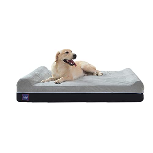 Laifug Orthopedic Memory Foam Extra Large Dog Bed Pillow(50"x36"x10", Slate Grey) Durable Water Proof Liner & Removable Washable Cover & Smart Design