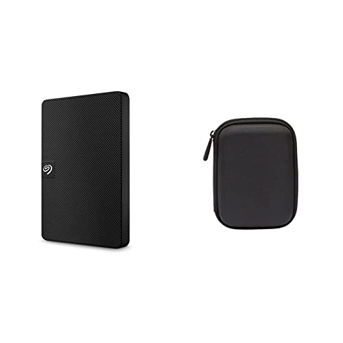 Seagate 2TB Expansion Portable HDD & Amazon Basics External Hard Drive Case