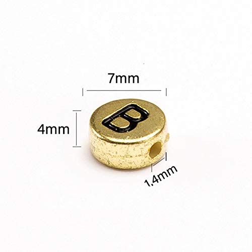 Zsail Letter Beads 1000pcs Acrylic Alphabet Letter Beads A-Z Letter for Jewelry Making (Gold)