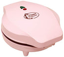 Bestron Waffle Iron for Classic Heart Wafers, Waffle Maker with Non-Stick Coating for Heart-Shaped Waffles, Retro Design, Includes Recipe Suggestions, 700 Watt, Colour: Pink