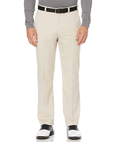 PGA TOUR Men's Flat Front Active Waistband Golf Pant with a Classic Fit, Moisture-Wicking and Sun Protection (Sizes 30-54), Silver Lining, 42W x 29L