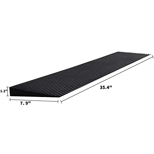 Cashoner 1.2 Inch Rise Solid Rubber Ramp 7.9 Inch Wide Non-Skid Wheelchair Ramp 1500 lbs Weight Capacity for Bathroom Doorways Steps Stairs Mobility Scooters for Home