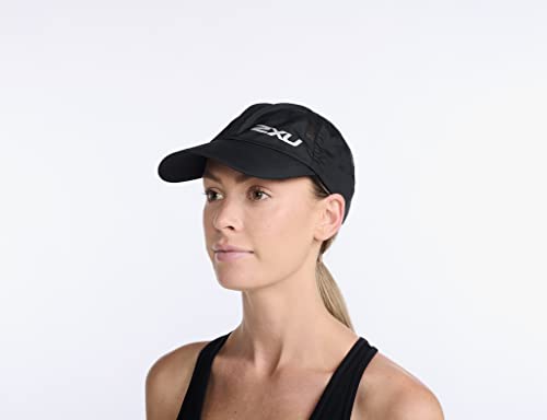 2XU Unisex Adult Run Cap - Lightweight & Breathable - Black - One Size