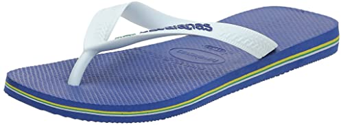 havaianas Women's Brazil Logo Flip Flop Sandal, Marine Blue, 8 Women/6 Men