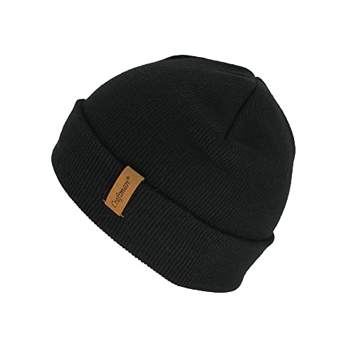 Craftman Acrylic Soft Warm Winter Daily use Outdoor Short Beanie hat for Men and Women for Hike and Travel(Black)