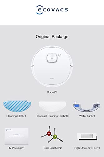 ECOVACS DEEBOT N8 Robot Vacuum Cleaner,dToF 2-in-1 Vacuum & Mopping,2300Pa Suction Power,Multi-Floor Mapping, Virtual Boundary,Carpet Detection