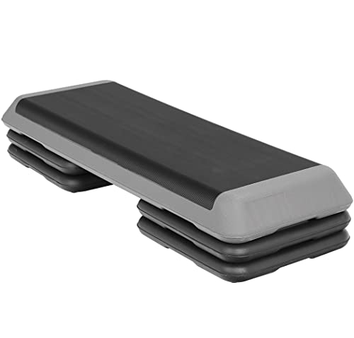ZENY 43'' Exercise Aerobic Step Platform Adjustable Fitness Stepper with 4 Detachable Risers Fitness Workout Stepper for Home Gym Cardio Strength & Training