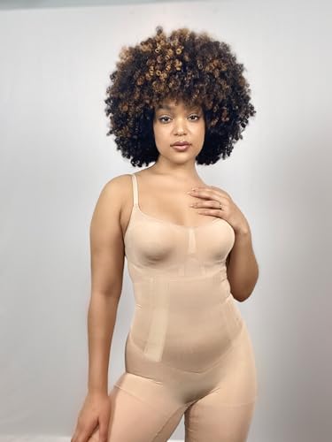 SHAPERX Bodysuit for Women Tummy Control Shapewear Sleeveless Seamless  Sculpting Thong Body Shaper,SZ5238-Beige-XXS/XS