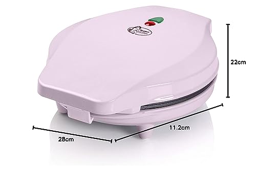 Bestron Mini Cookie Maker Animal Waffle Maker for Mini Waffle Biscuits with Baking Basket & Non-Stick Coating, 700 Watt, Pink