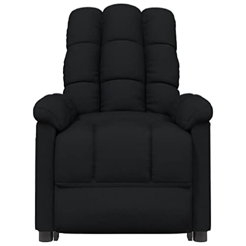 vidaXL Lift Chair, Recliner Chair with Backrest and Footrest, Stand up Chair for Living Room Bedroom, Upholstered Armchair, Black Fabric