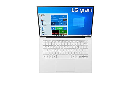 LG gram Ultra-Lightweight (999g) Laptop (14Z90P-G.AR54A) 14" (1920x1200) 16:10 IPS DCI-P3 99%, Intel Evo Platform, 8GB, 512GB SSD, Up to 25.5 Hrs Battery, Thunderbolt 4 - 2021, Snow White