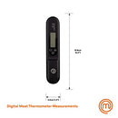 MasterChef Meat Thermometer Digital, Wireless Temperature Probe for Food (Steak, Chicken) & Liquids (Coffee, Tea, Milk), Portable BBQ Grill Gadget, Instant Read LED Display (°F & °C), Foldable, Black