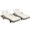 Gardeon Set of 2 Sun Lounge Camping Chair Wicker Lounger Rattan Day Bed, Chaise Beach Chairs Outdoor Furniture Garden Patio Setting Pool Backyard, Cushion Armrest Adjustable Backrest Grey