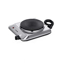 SEVERIN Cooking Plate for Kitchen, Office or Camping, Small Hob with Continuous Temperature Setting, Camping Stove, Heating Ring with 18 cm Diameter, Stainless Steel, 1,500 W, KP 1092