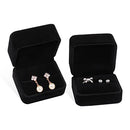 iSuperb Set of 2 Unit Classic Velvet Couple Double Ring Box Earring Jewelry Case Gift Boxes 2.7x2.7x1.6inch