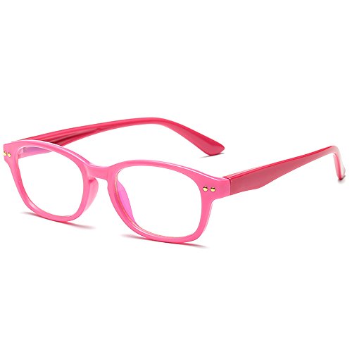 Fantia Kids Eyeglass Frame Children Soft Non-Optical Frames Clear Lens 44-17-32-130 Pink