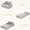 Lazyzizi Sleep 4 Inch Foldable Mattress, Portable Floor Mattress Couch with Headrest, Washable Cover, Foldable Foam Couch Queen for Guest Bed, Folding Sofa Bed, Camping, Road Trip， Light Grey