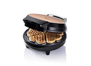 Bestron Waffle Maker for Classic Heart Waffles, Waffle Maker with Non-Stick Coating for Heart Shaped Waffles, 700 Watt, Copper