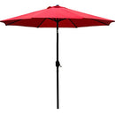 (Red) - Sunnyglade 2.7m Patio Umbrella Outdoor Table Umbrella with 8 Sturdy Ribs (Red)