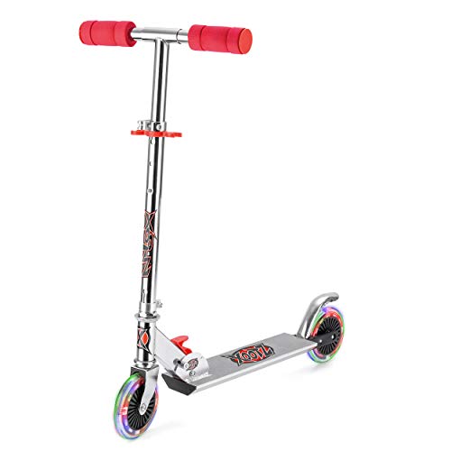 Xootz Kids Folding Scooter with Adjustable Handle Bars and LED Wheels