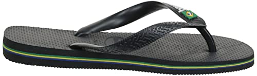 Havaianas Brasil Logo Men's Slippers, Black/black, 11/12 US