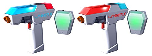 LASER X Two Player Laser Gaming Set, Multi, 2 Laser Units with 2 Arms Receivers 100' Range