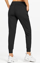 Libin Women's Joggers Pants Lightweight Running Sweatpants with Pockets Athletic Tapered Casual Pants for Workout,Lounge, 01-Black, Small