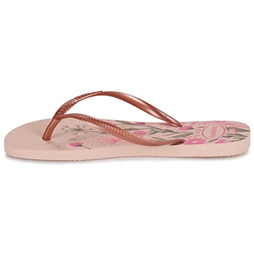 Havaianas Girls' Slim Organic Ballet Rose Gold Blush Pink Flip Flops, Ballet Rose Golden Blush Pink, 35/36 EU