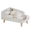 BingoPaw Elevated Dog Sofa Bed: L Shaped Raised Dog Lounger Couch with Durable Wooden Legs - Nordic Plush Fur Pet Chair Bed with Soft Removable Cushion Mat and Pillow M(70x40cm
