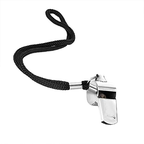 Stainless Steel Whistles Referee Whistle Sports Whistle Metal Coach Whistle with Lanyard for Sport Coach Training