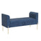 ALISH Storage Bench,Upholstered Storage Ottoman Bench,Modern Bed Bench Entryway Bench with Gold Legs for Bedroom Living Room Blue