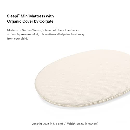 Stokke Sleepi Mini Mattress with Organic Cover by Colgate - Foam Crib Mattress - Compatible Sleepi Mini