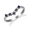 Gin and Grace 10K White Genuine Blue Sapphire Ring with Diamonds for women | Ethically, authentically & organically sourced (Round-Cut) shaped Sapphire hand-crafted jewelry for her | Sapphire Ring for women