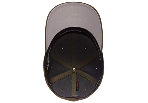 Flexfit Men's Wooly Combed Twill Fitted Baseball Cap, Olive, Large-X-Large