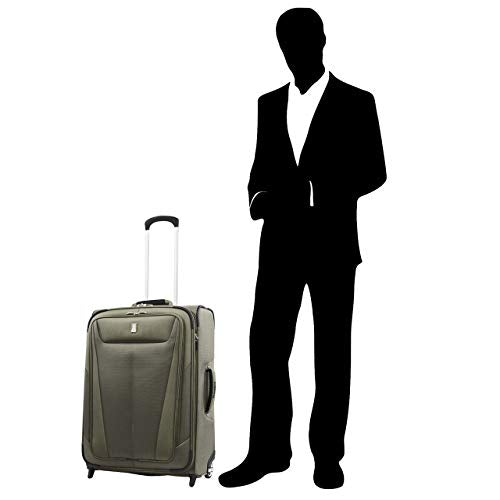 Travelpro Maxlite 5 Softside Expandable Upright 2 Wheel Luggage, Lightweight Suitcase, Men and Women, Slate Green, Checked-Medium 26-Inch, Maxlite 5 Softside Lightweight Expandable Upright Luggage
